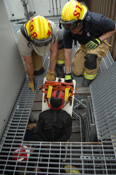 Firefighters Train In Confined Spaces Royal Air Force Mildenhall