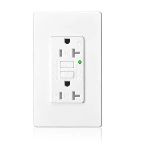 Safe Outlet Gfci 20a Duplex Receptacle Self Test With Led Indicator