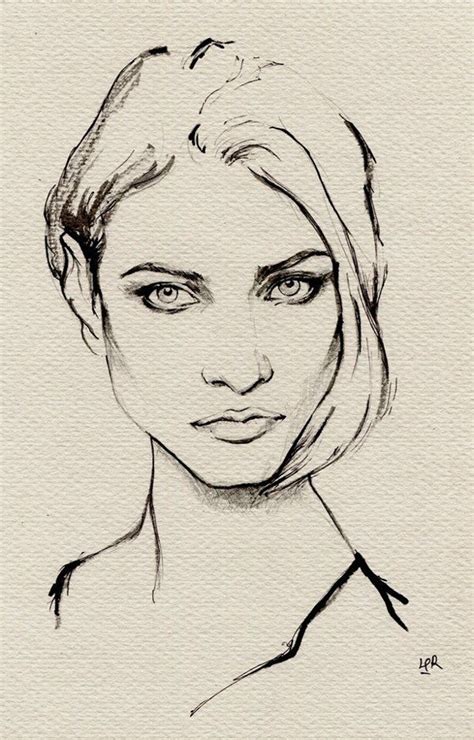 Line Drawing Female Face Minimalistas Zeichnung Vasos Zeichnungen Lineal Leinwand Zeichen