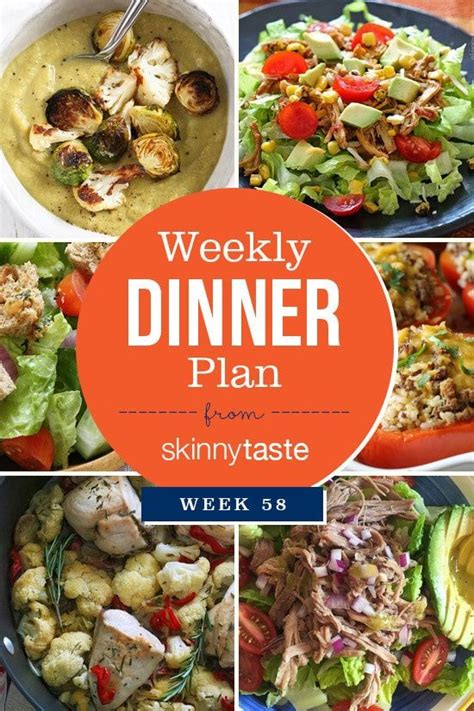Skinnytaste Dinner Plan Week 58 Healthy Meal Plans Dinner Plan