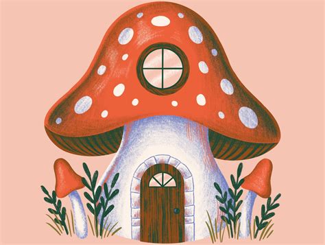 Mushroom House Illustration By Andrea Rochelle On Dribbble