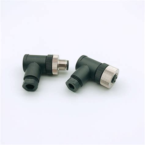 M8 3 4 Pin Angled Field Wireable Female Connector Juxing