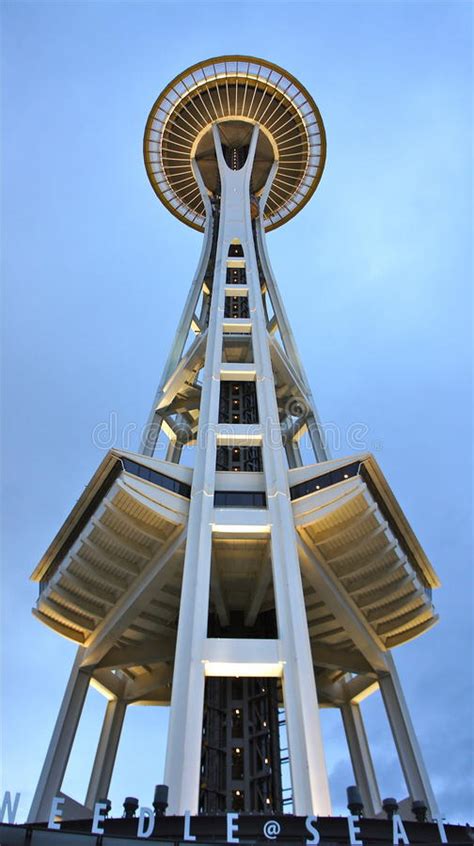 Space Needle At Dusk Editorial Photography Image Of Night 21175912