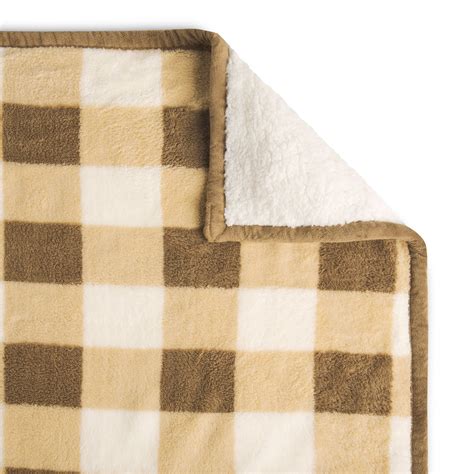 Better Homes And Gardens Printed Sherpa To Sherpa Throw Blanket Beige