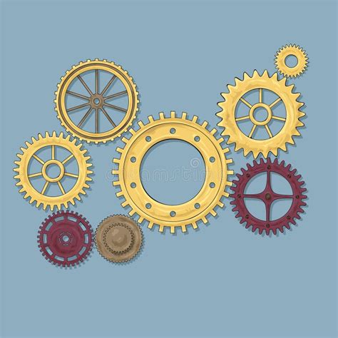 Vector Illustration Of A Gear Colored Round Gear Elements Of The