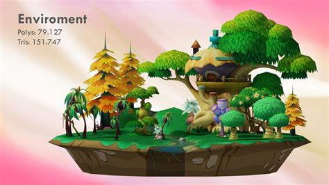 Cartoon Forest Free Vr Ar Low Poly 3d Model Cgtrader