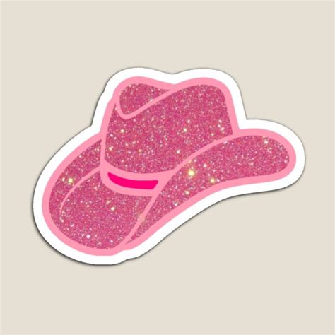 Pink Glitter Cowgirl Hat Magnet By Julia Santos In 2021 Cowgirl Hats