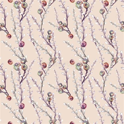 Seamless Christmas Pattern With Spruce Branches Stock Illustration