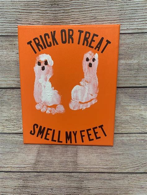 Trick Or Treat Smell My Feet Halloween Canvas Halloween Foot Etsy