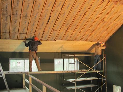 This ceiling really transformed the look of this room in our house. Building The Turner House: The start of a knotty pine ceiling