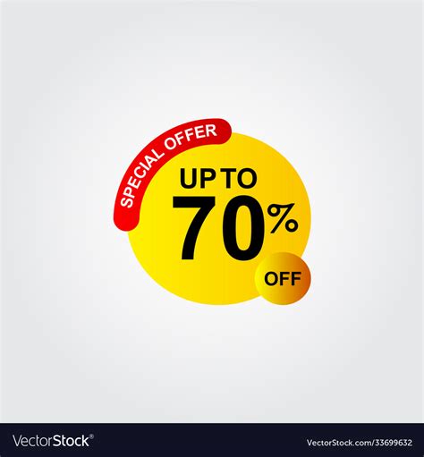 Discount Up To 70 Off Special Offer Logo Template Vector Image
