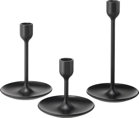 Ikea Fulltalig Candlestick Set Of 3 Powder Coating Black