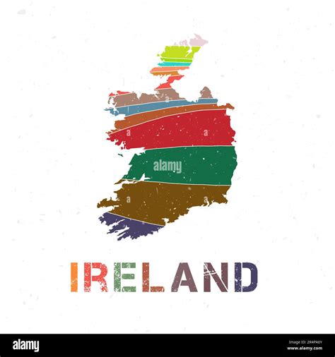 Ireland Map Design Shape Of The Country With Beautiful Geometric Waves