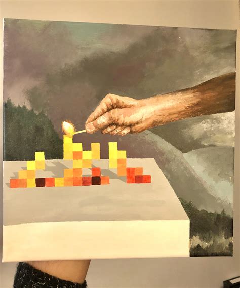 I Reproduced The Classic Minecraft Painting Match By Kristoffer