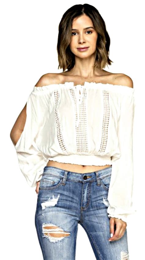 White Off The Shoulder Eyelet Top Tops And Blouses Shop Sweet Dirt