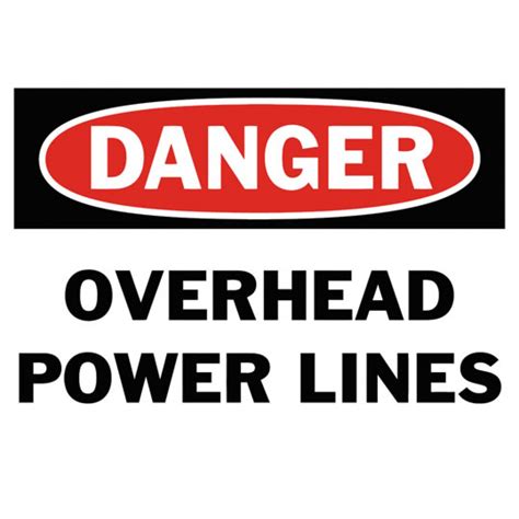 Danger Overhead Power Lines Safety Sign
