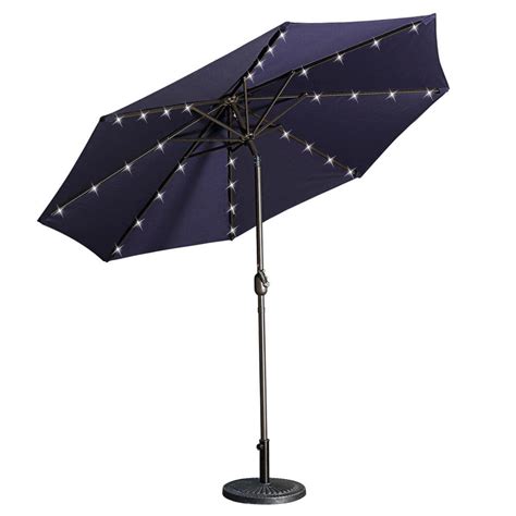 Clihome Ft Outdoor Market Patio Umbrella Led Solar Umbrella With