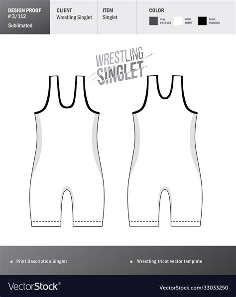 Singlet Template Wrestling Tricot Design Vector Image