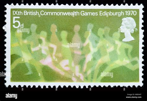 Great Britain Postage Stamp British Commonwealth Games Stock Photo
