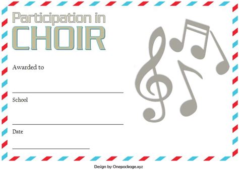 10 Choir Award Certificate Template Free Customizables With Choir Cer