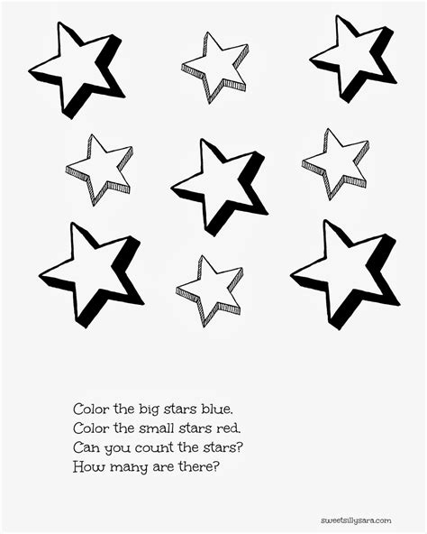 Printable Star Preschool Worksheet