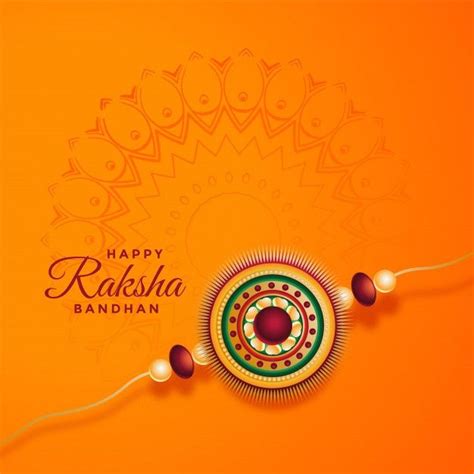Free Vector Raksha Bandhan Festival Card With Decorative Rakhi