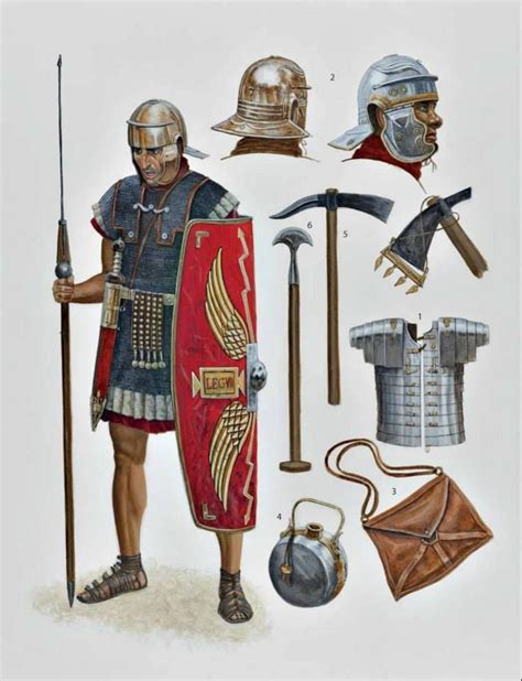 Roman Legionary And His Equipment Early 1st Century Ce Roman Armor
