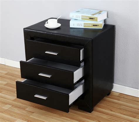New 3 Drawer Nightstand Upholstered Modern Night Stand Bedroom Table