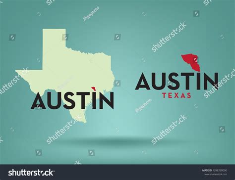 Austin Texas Logo Design Concept Map Stock Vector Royalty Free