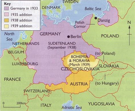 Diese politische karte von deutschland gibt einen überblick über die bundesländer, städte und die verkehrsinfrastruktur der bundesrepublik. Deutschland 1933 Bis 1939 Karte - Neugliederung Des ...