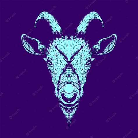 Premium Vector Goat Head Artwork Illustration