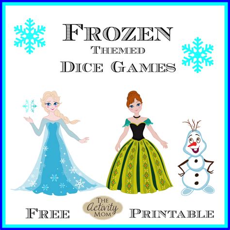 Frozen Dice Game For Kids Free The Activity Mom