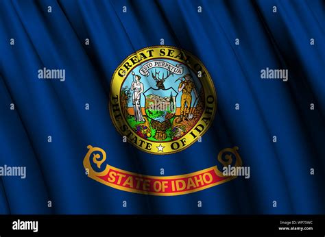Idaho Banderas Ondeantes Ilustración Los Estados De Estados Unidos
