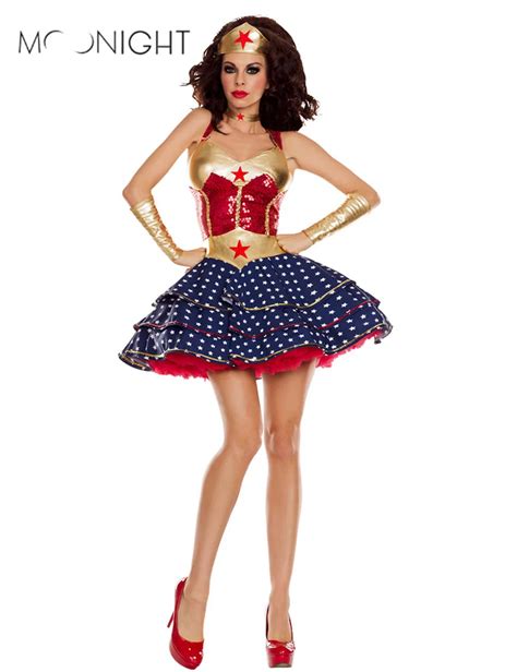 Moonight Halloween Adult Supergirl Costume Dress Women Superhero Dress Supergirl Carnival