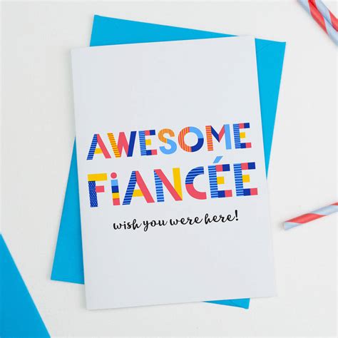Awesome Fiancée All Purpose Personalised Card By A Is For Alphabet