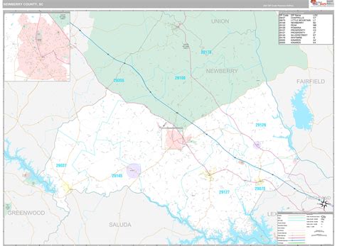 Newberry County Sc Wall Map Premium Style By Marketmaps