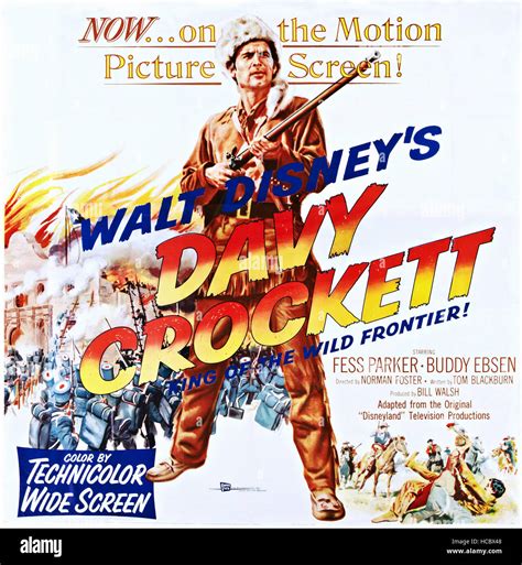 Davy Crockett King Of The Wild Frontier Fess Parker On Poster Art