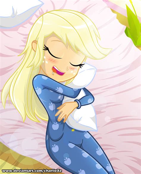 2146657 Safe Artist Charliexe Applejack Equestria Girls G4 Bed