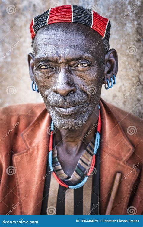 Close Up Portrait Of A Typical African Man Of Ethiopia Editorial Stock