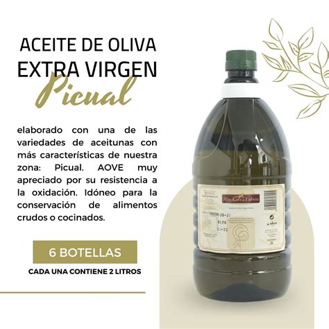 Almazara De LubrÍn Aceite De Oliva Virgen Extra Picual 6 Botellas X 2