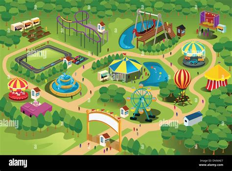 Theme Park Map Template Asia Map