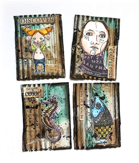 Alternatively, you could seek out clients directly. Mixed Media Artist Trading Cards by Susanne | Art trading cards, Trading card ideas, Steampunk cards