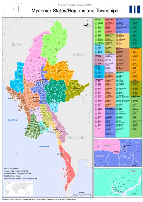 Document Administrative Map Myanmar State Region And Townships 2012