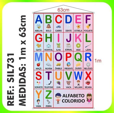 Banner Pedagógico Alfabeto Colorido Sil731 Amo Adesivo