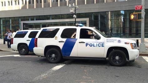 2 Homeland Security Federal Protective Service Police Units Patrolling