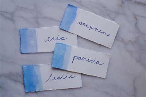 Diy Watercolor Placecards One Brass Fox
