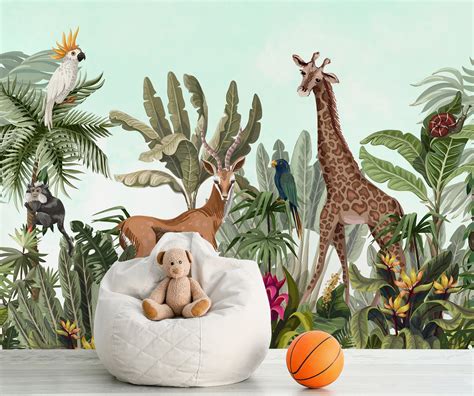 Kids Peel & Stick Forest Animals Wallpaper for Nursery | Etsy