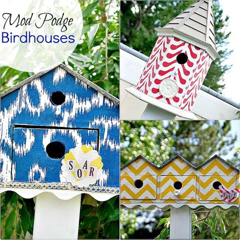 Make Fabric Covered Birdhouses — Using Outdoor Mod Podge Spring Diy