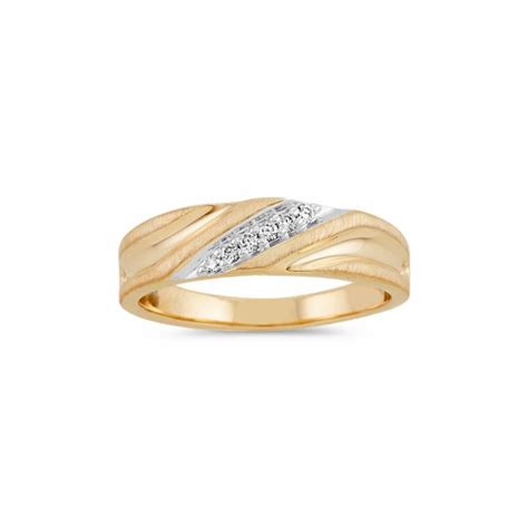 Jewelry Mens Shane Co Diamond Band In Yellow And White Gold Mm