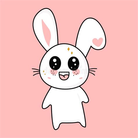 Cute Funny Kawaii Little Hare And The Inscription Wow Vector Flat Icon